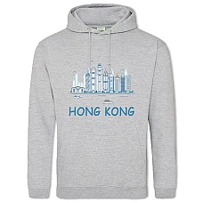 Худи с принтом Гонконг - 2XL серый