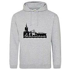 Hoodie with Print Warsawa - 2XL grey