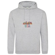 Hoodie with Print Usa - 2XL grey