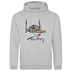 Hoodie with Print Turkey - 2XL grey