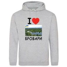 Худи с принтом Бровары - 2XL серый
