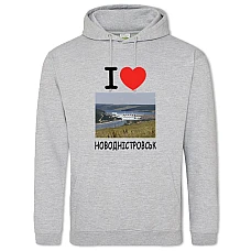 Худі з принтом Новодністровськ - 2XL сірий