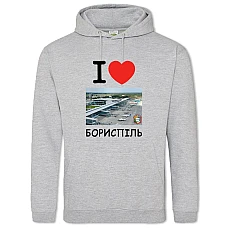 Худи с принтом Борисполь - 2XL серый