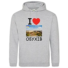Худі з принтом Обухів - 2XL сірий