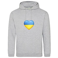 Худи с принтом Сердце Флаг Украины - 2XL серый