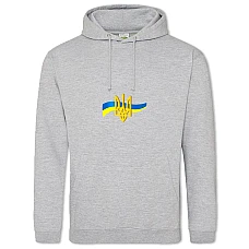 Hoodie with Print Coat Of Arms And Flag Of Ukraine - 2XL grey