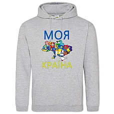 Худі з принтом Моя Країна 2 - 2XL сірий
