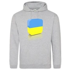 Худі з принтом 3Д Прапор України 2 - 2XL сірий