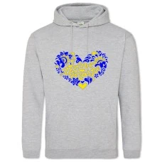 Худі з принтом Я Люблю Україну - 2XL сірий