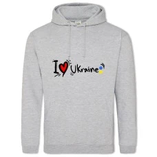 Худі з принтом Я Люблю Україну 2 - 2XL сірий
