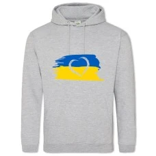 Худи с принтом Сердце Флаг Украины 2 - 2XL серый