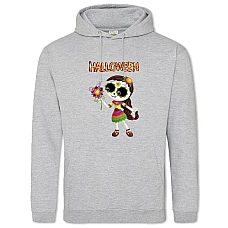 Худи с принтом Хэллоуин Девочка - 2XL серый