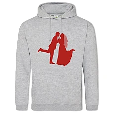 Hoodie with Print The Bride And Groom Red - 2XL grey