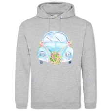 Hoodie with Print Wedding Car - 2XL grey