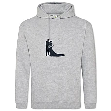 Hoodie with Print The Bride And Groom Chorny - 2XL grey