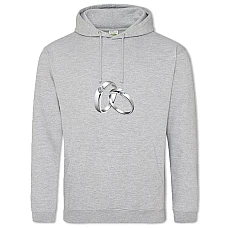 Hoodie with Print Wedding Silver Rings - 2XL grey