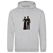Hoodie with Print The Bride And Groom In A Conservative Style - 2XL grey