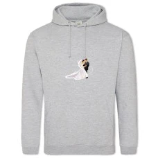 Hoodie with Print The Bride And Groom In The Flowers - 2XL grey