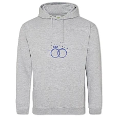 Hoodie with Print Wedding Rings Pattern - 2XL grey