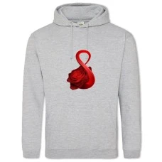 Худі з принтом 8 Березня З Розою - 2XL сірий