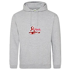 Худі з принтом 8 Березня З Стрічечкою - 2XL сірий