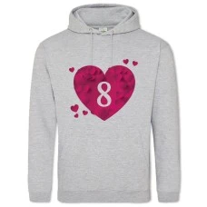 Худі з принтом 8 Березня Серденька - 2XL сірий