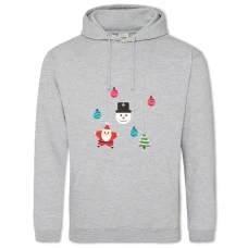 Худи с принтом С Новым Годом Новогодние Игрушки - 2XL серый