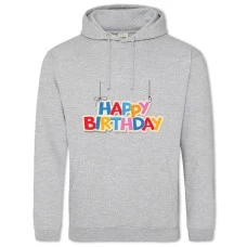 Hoodie with Print Birthday On Threads - 2XL grey