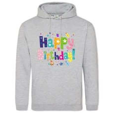 Hoodie with Print Birthday With Presents And Bird - 2XL grey