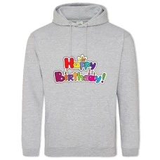 Hoodie with Print Birthday With A Crown And A Candle - 2XL grey