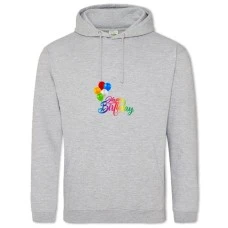 Hoodie with Print Day Balloons Birthday - 2XL grey