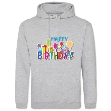Hoodie with Print Birthday Gifts Balls - 2XL grey