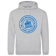 Hoodie with Print Birthday Cake With Print Blue - 2XL grey