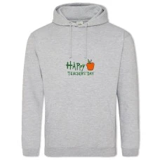 Худи с принтом С Днем Учителя С Яблуком - 2XL серый