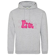 Hoodie with Print Valentine's Day Love - 2XL grey