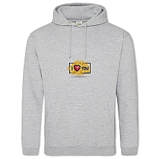 Hoodie with Print Valentine's Day I Love You Chocolates - 2XL grey