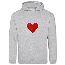 Hoodie with Print Valentine's Day Red Heart Lipstick - 2XL grey