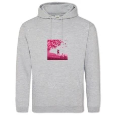 Hoodie with Print Valentine's Day Tree With Hearts And A Pair Of - 2XL grey