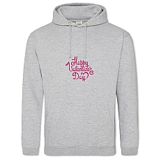 Hoodie with Print Valentine's Day Inscription Pastel Red - 2XL grey
