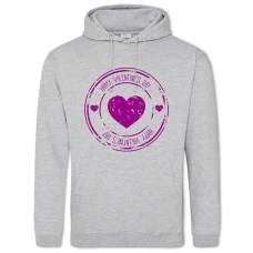 Hoodie with Print Valentine's Day Heart Stamp - 2XL grey
