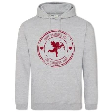 Hoodie with Print Valentine's Day Cupid Print - 2XL grey