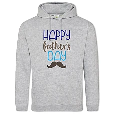 Худі з принтом День Батька Вуса Коричневі - 2XL сірий