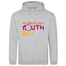 Hoodie with Print Youth Day Jammed Letters - 2XL grey