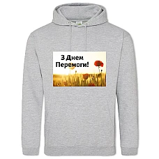 Худи с принтом День Перемоги Поле Маков - 2XL серый