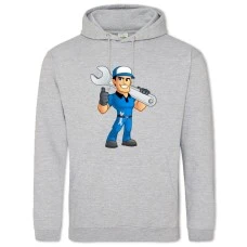 Hoodie with Print Day Mechanic Mechanic With Wrench - 2XL grey