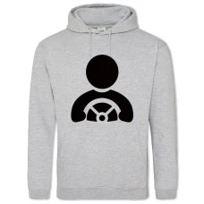 Hoodie with Print Day Motorist Driver And The Steering Wheel - 2XL grey