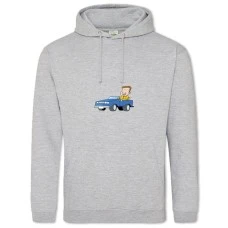 Hoodie with Print Day Motorist Blue Car And Driver - 2XL grey
