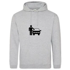 Hoodie with Print Day Motorist Driver And The Car - 2XL grey