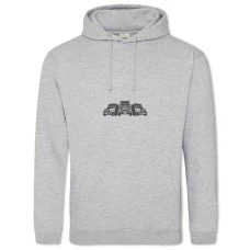 Hoodie with Print Day Motorist Three Tractor - 2XL grey
