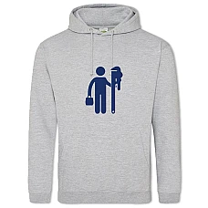 Hoodie with Print Day Plumbing Plumber With Pipe Wrench - 2XL grey